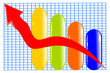 color diagram with red arrow eps10