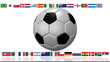 Balón de fútbol con banderas