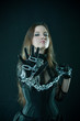Prisoner bounded by chains. Focus on hand