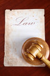 Old paper with gavel