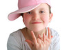 Photo: Girl with a pink baseball cap Girl with a pink baseball cap