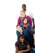Multi-racial college students on white