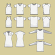 T-shirt template - front and back - vector illustrations
