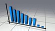 Bars and curve business chart that go down