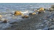 Water splashes on the beach