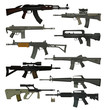 Collection of firearms. ten assault rifles