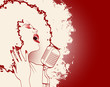 jazz singer on grunge background