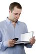 Photo: Young businessman with phone Young businessman with phone