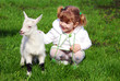 little girl and pet kid