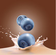 blueberries, chocolate and milk