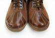 Close-up of a pair of brown shoes