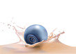 blueberries and milk on a white background