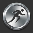 Runner Icon on Metal Internet Button
