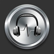Headphones Icon on Metal Internet Button