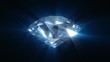Spinning blue shining diamond - looped 3d animation Spinning blue shining diamond - looped 3d animation