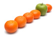 different concepts with mandarins and apple different concepts with mandarins and apple