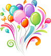 Colourful splash with balloons
