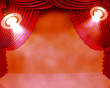 Two working spotlights on a club stage