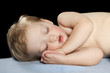 Baby Sleeping with Black Background