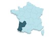 région aquitaine 3D ombré détouré fond blanc