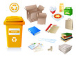 Paper waste and garbage suitable for recycling