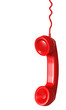 Red telephone receiver