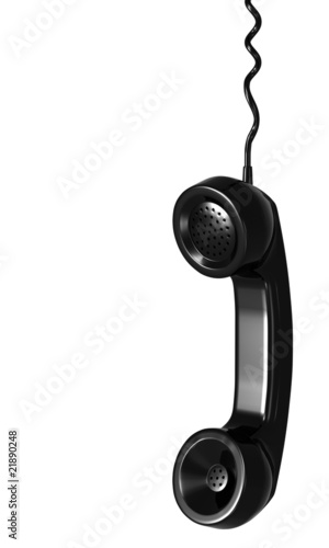 Illustration: Black telephone receiver Black telephone receiver