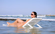Beautiful young woman in the water