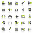 green entertainment icons - set 11