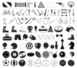 Collection of various sports accessories. A vector illustration