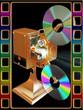 Gold film projecter show move from cd disk