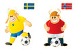 Football macots Sweden Norway