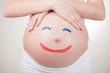 drawing persons on pregnant belly
