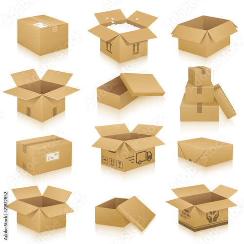 Vektor: Verpackungen, Kartonnagen Verpackungen, Kartonnagen