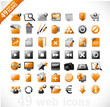 Vetor: new set of 49 most popular icons on the web 2 / orange new set of 49 most popular icons on the web 2 / orange