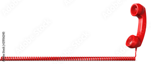 Illustration: Red telephone receiver hotline Red telephone receiver hotline