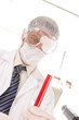 Scientist holding a tube