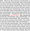 Focused on concentration highlighted in red Focused on concentration highlighted in red