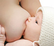 Newborn baby breast feeding