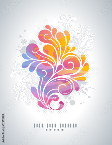 Vector: rainbow colored swirly background with floral retro elements rainbow colored swirly background with floral retro elements