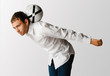 Man balancing football