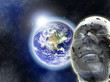 looking the dawn of tomorrow - Blue planet earth in outer space