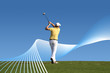 GOLF - Golfspieler beim Abschlag GOLF - Golfspieler beim Abschlag