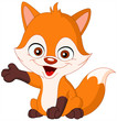Baby fox presenting