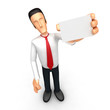 Businessman with blank business card