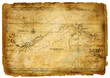 ancient  torn map - vintage background