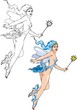 Fairy has raised magic stick something having said quietly