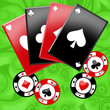 Poker aces and chips
