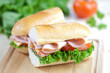 Sliced freshly made sandwich