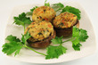 Champignons stuffed with potatoes and ham Champignons stuffed with potatoes and ham